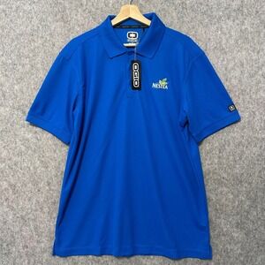 OGIO Mens Blue Nestea Logo Performance Polo Shirt Size Large NWT